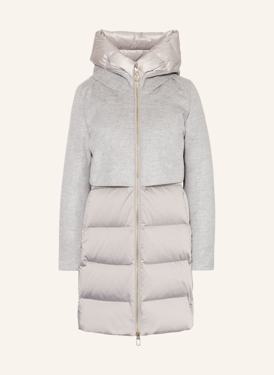 Image of Duno Daunenmantel Baloon Im Materialmix grau