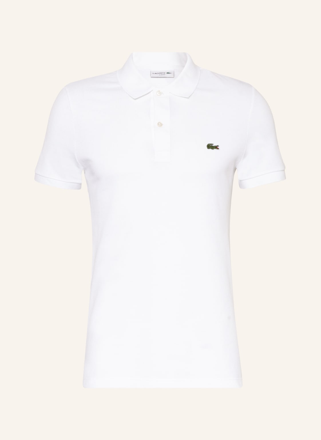 Image of Lacoste Piqué-Poloshirt Slim Fit weiss