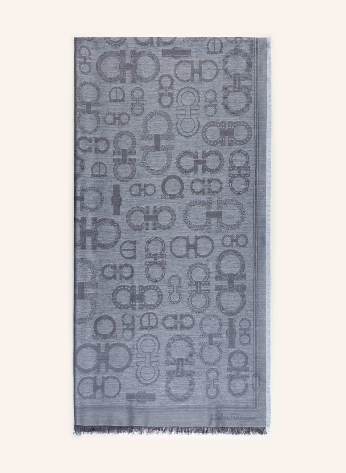 Image of Ferragamo Schal Fibbie Mit Seide Und Cashmere blau