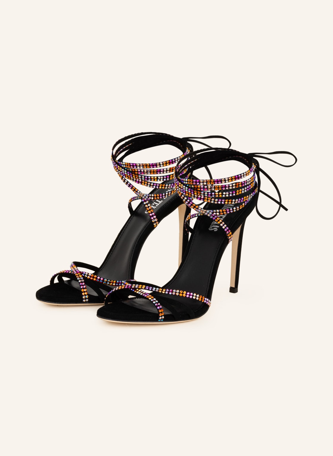 Image of Paris Texas Sandaletten Holly Nicole Mit Schmucksteinen schwarz