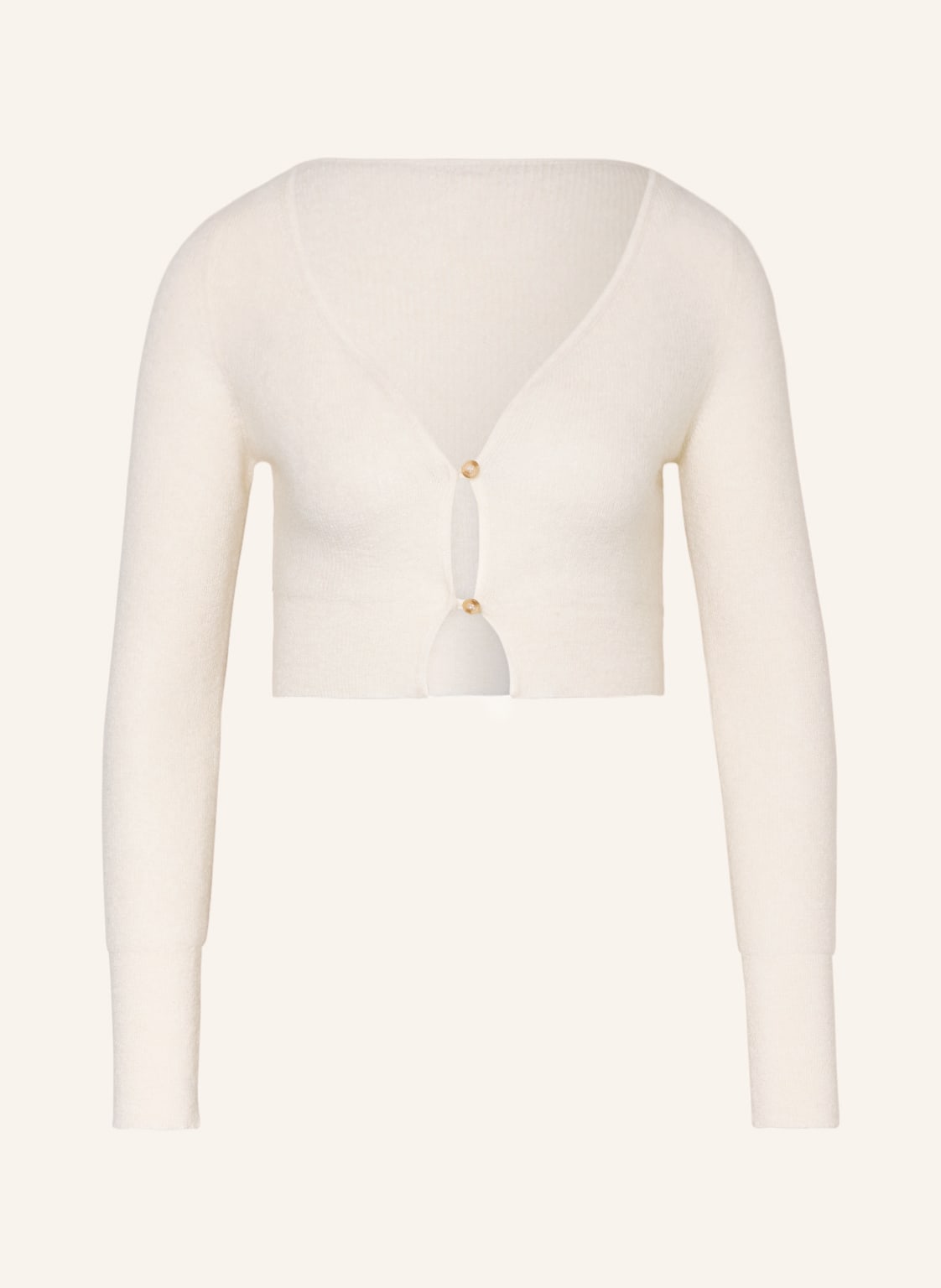 Image of Jacquemus Cropped-Strickjacke Mit Mohair weiss