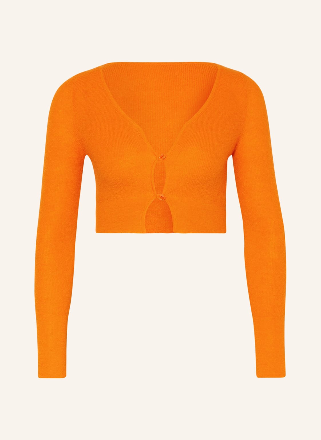 Image of Jacquemus Cropped-Strickjacke Mit Mohair orange