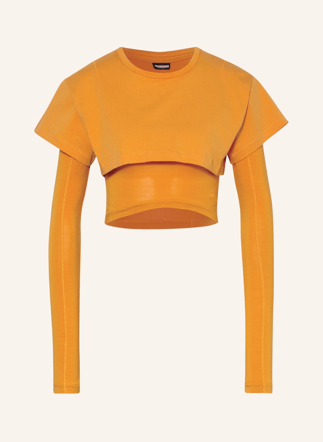 Image of Jacquemus Cropped-Longsleeve Le Double T-Shirt orange