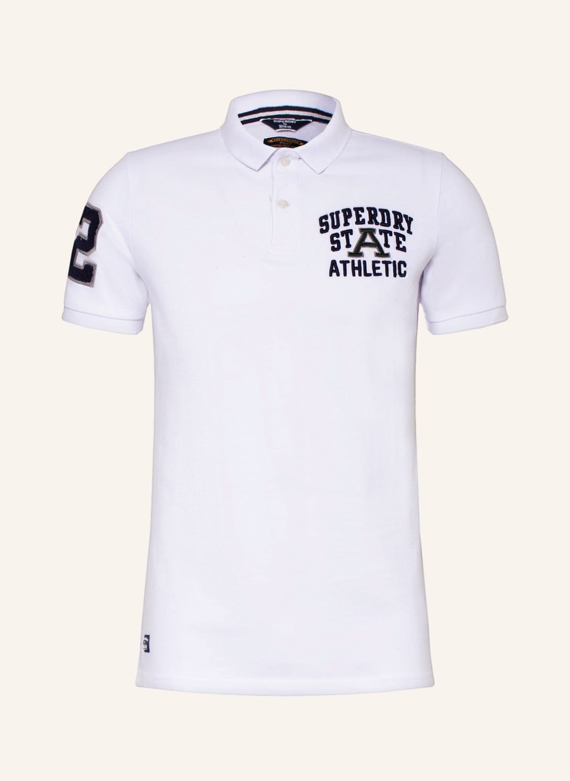 Image of Superdry Piqué-Poloshirt Superstate weiss