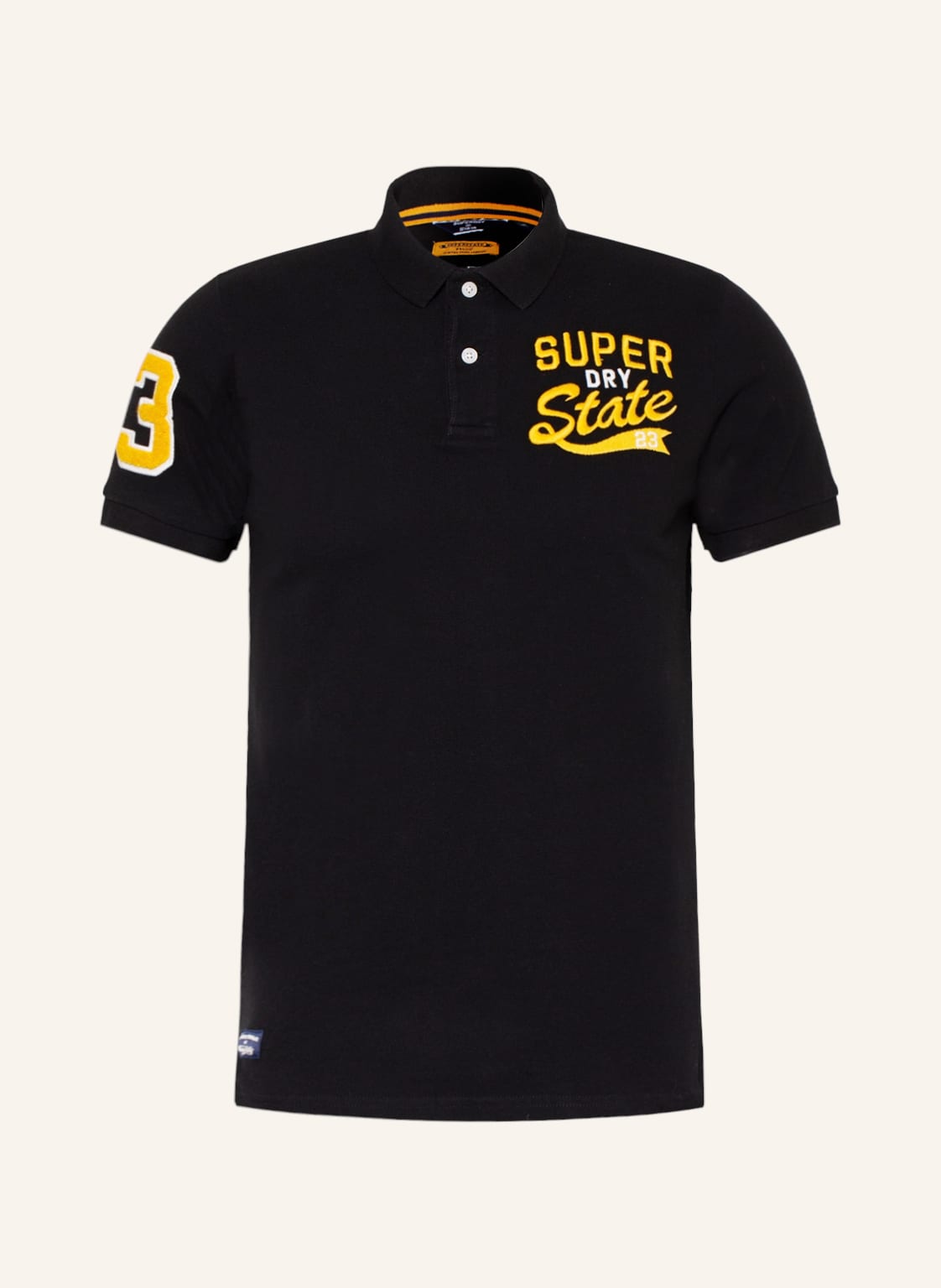 Image of Superdry Piqué-Poloshirt Superstate schwarz