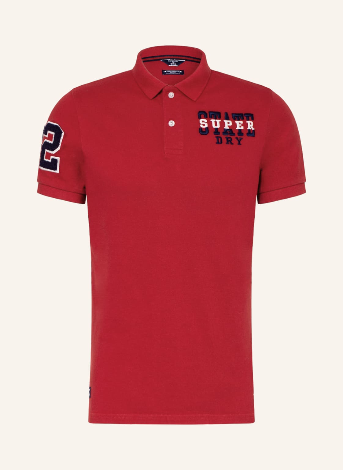 Image of Superdry Piqué-Poloshirt Superstate rot