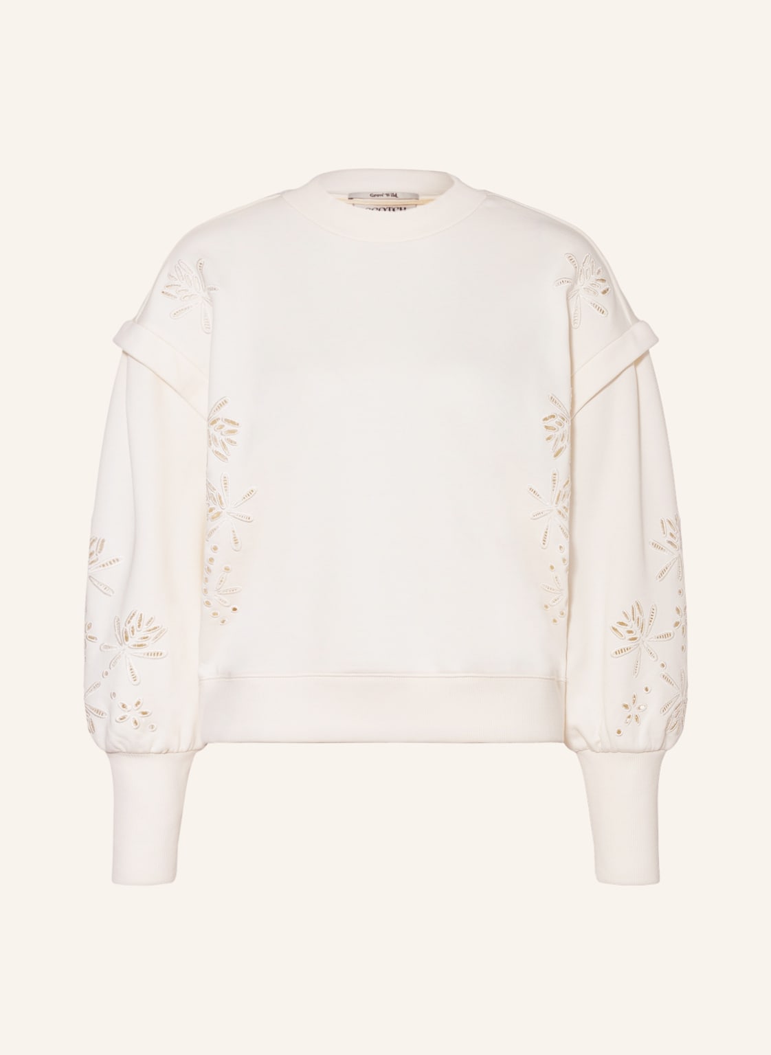 Image of Scotch & Soda Sweatshirt Mit Lochstickereien weiss