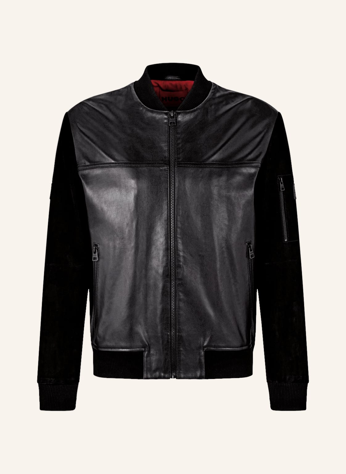 Image of Hugo Lederjacke Lenn schwarz