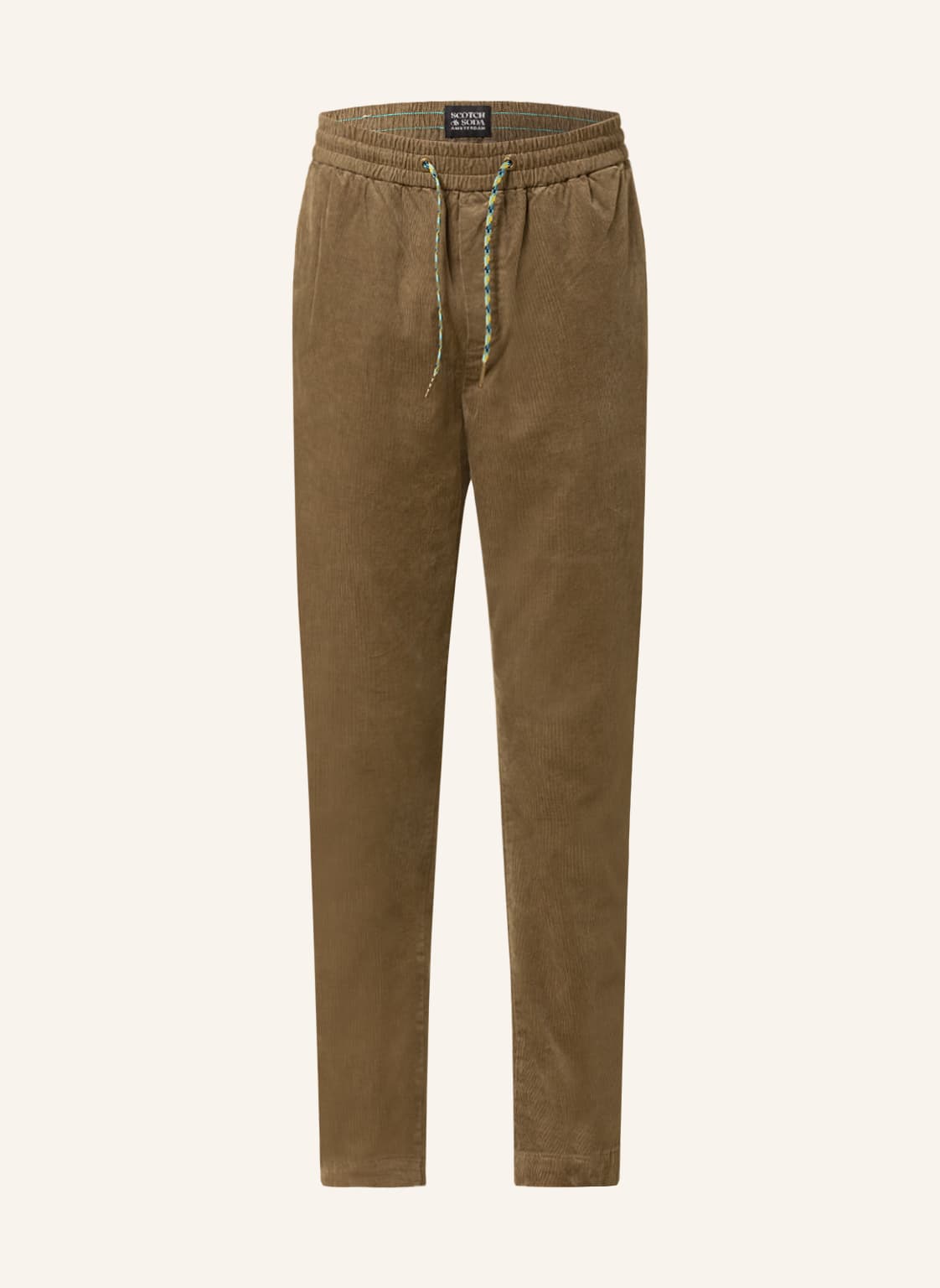 Image of Scotch & Soda Cordhose Fave Im Jogging-Stil Tapered Fit gruen