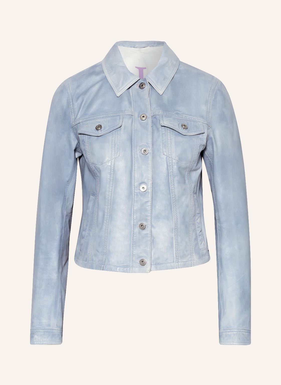 Image of Milestone Lederjacke Msnia blau