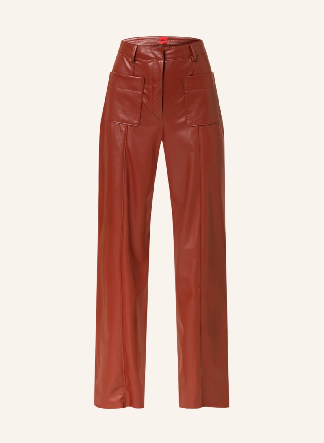 Image of Hugo Hose Hulara In Lederoptik rot