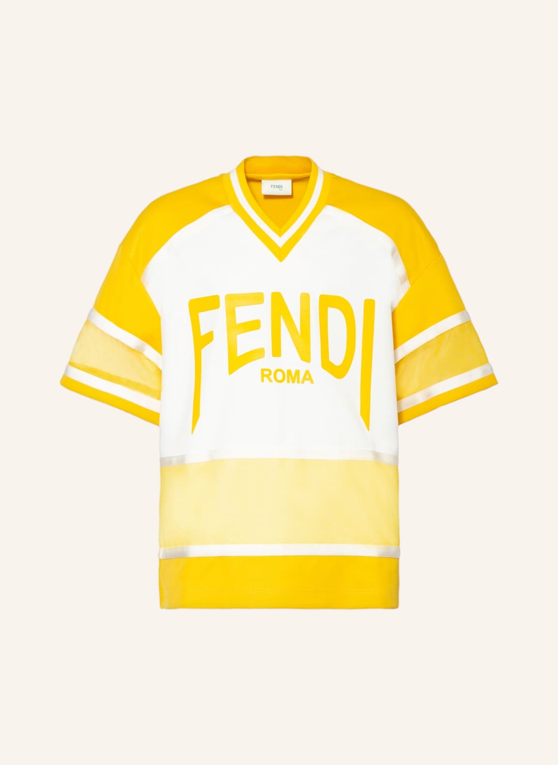 Image of Fendi T-Shirt Mit Mesh gelb