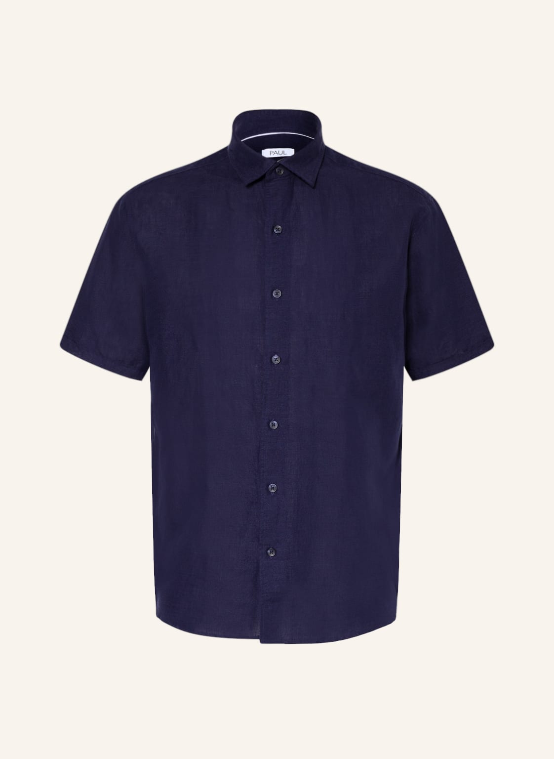 Image of Paul Kurzarm-Hemd Comfort Fit Mit Leinen blau