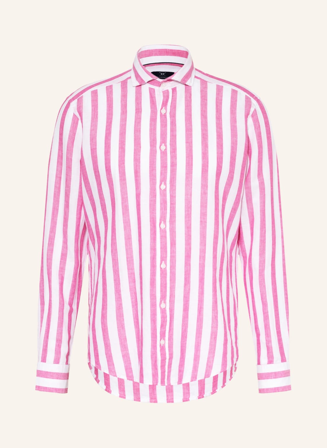 Image of Strokesman's Hemd Regular Fit Mit Leinen pink