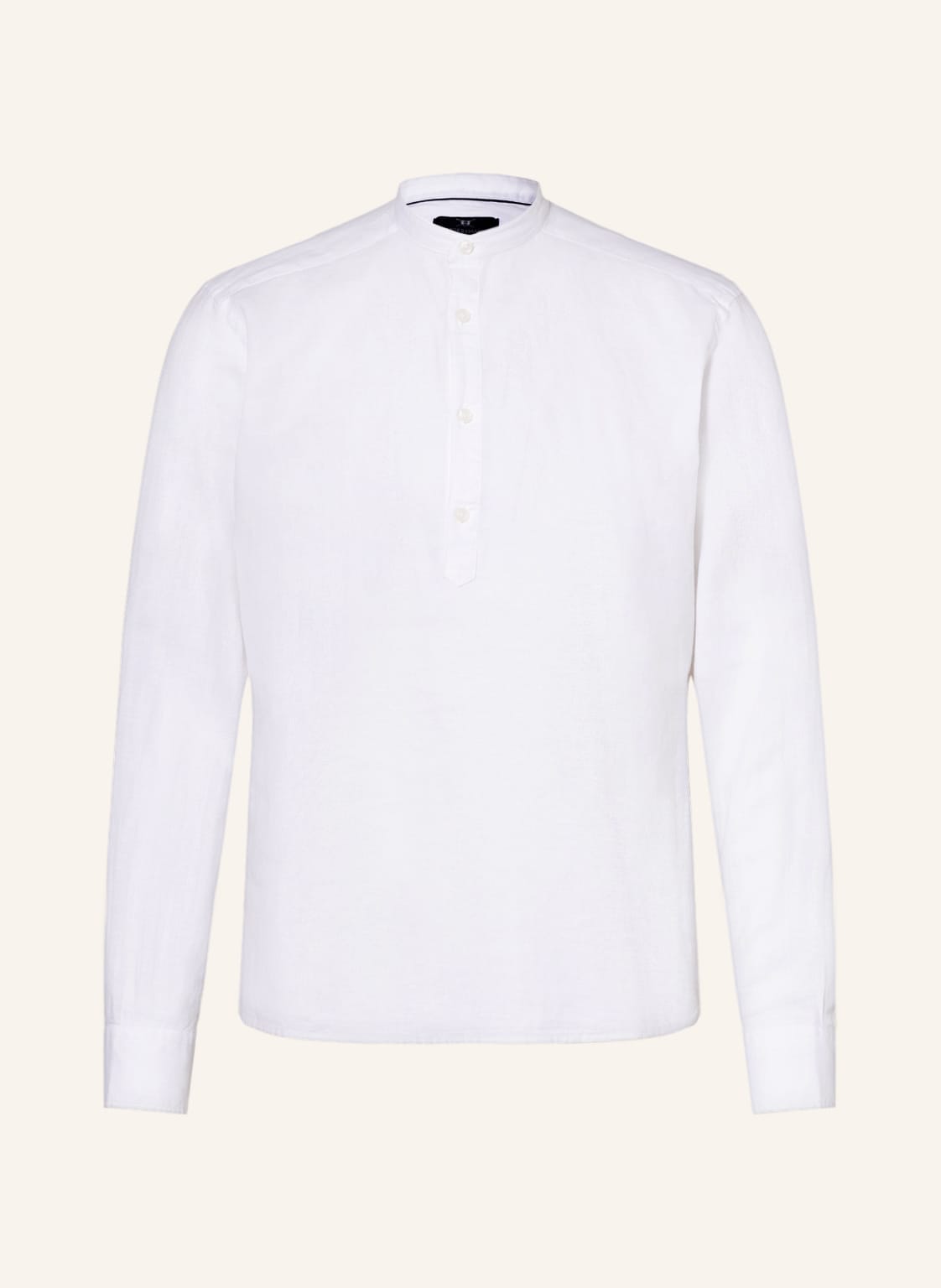 Image of Strokesman's Hemd Regular Fit Mit Leinen weiss