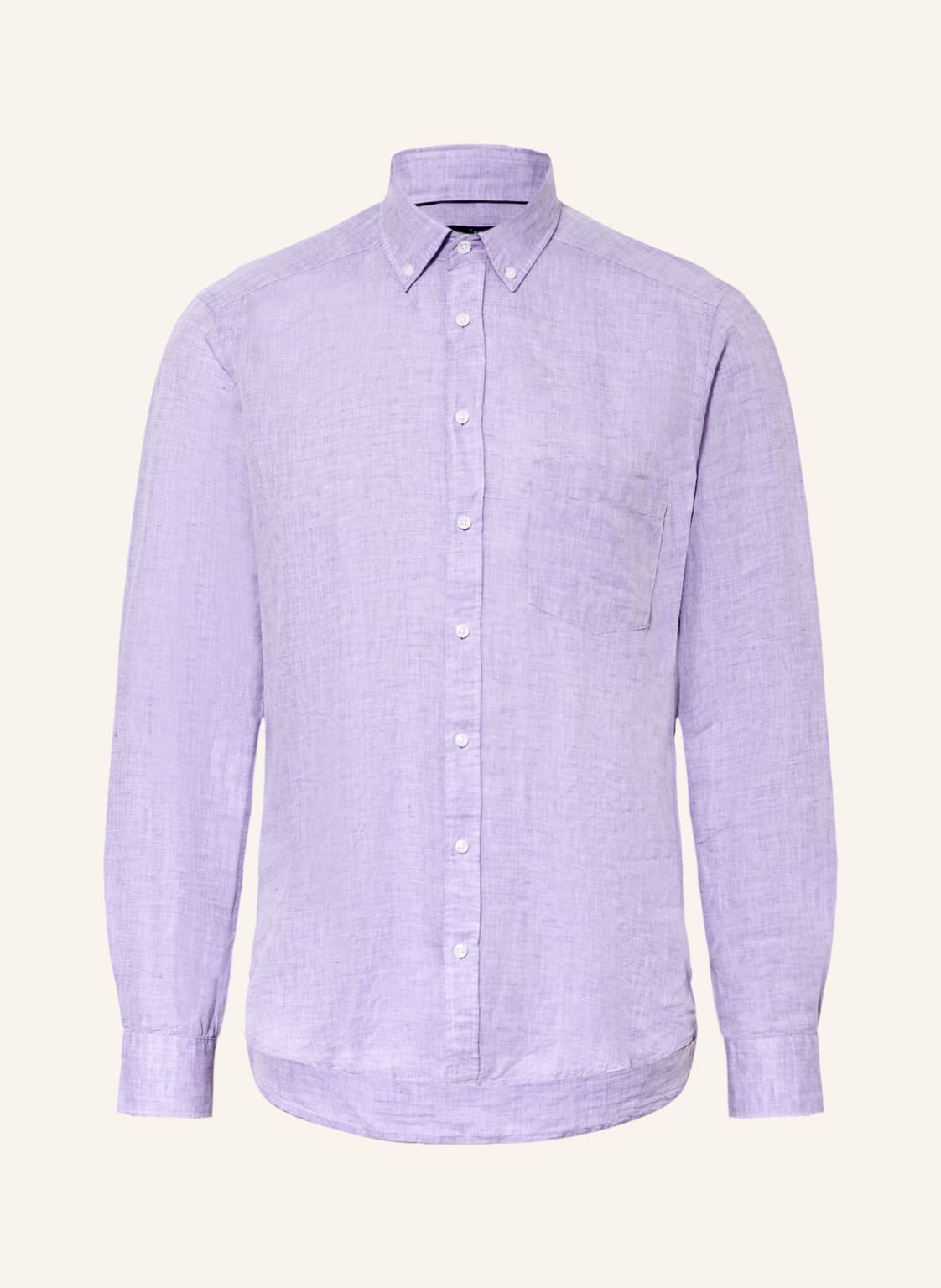 Image of Strokesman's Hemd Regular Fit Mit Leinen violett