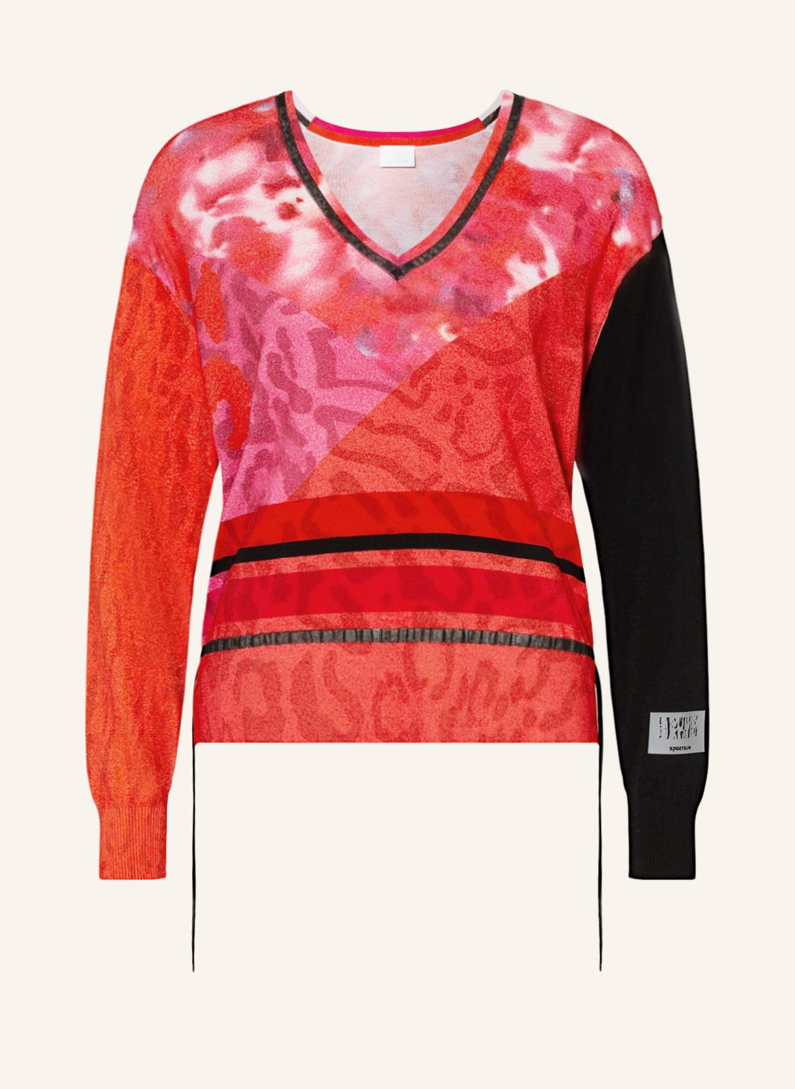 Image of Sportalm Longsleeve Im Materialmix rot