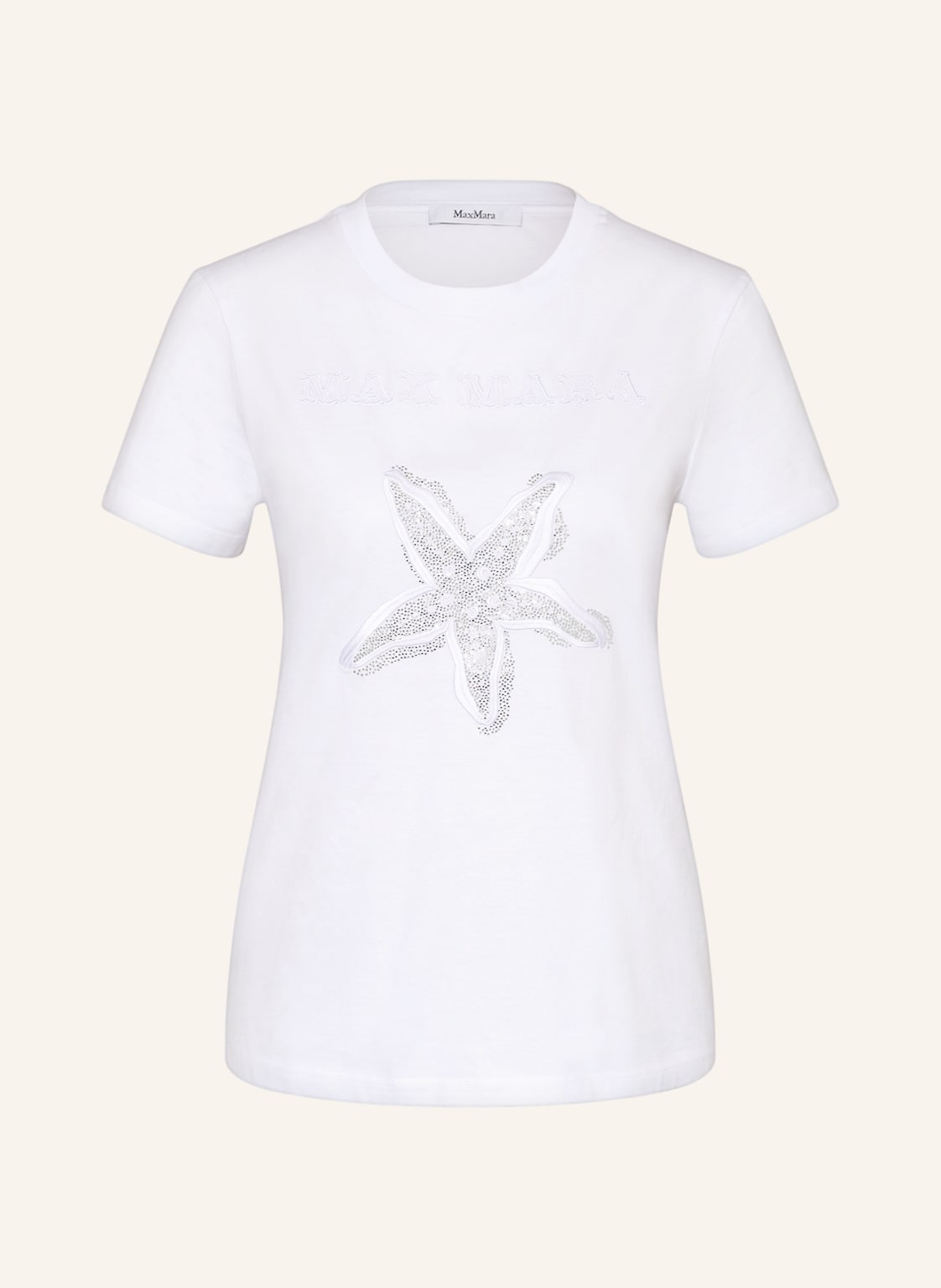 Image of Max Mara T-Shirt Elgar Mit Schmucksteinen weiss