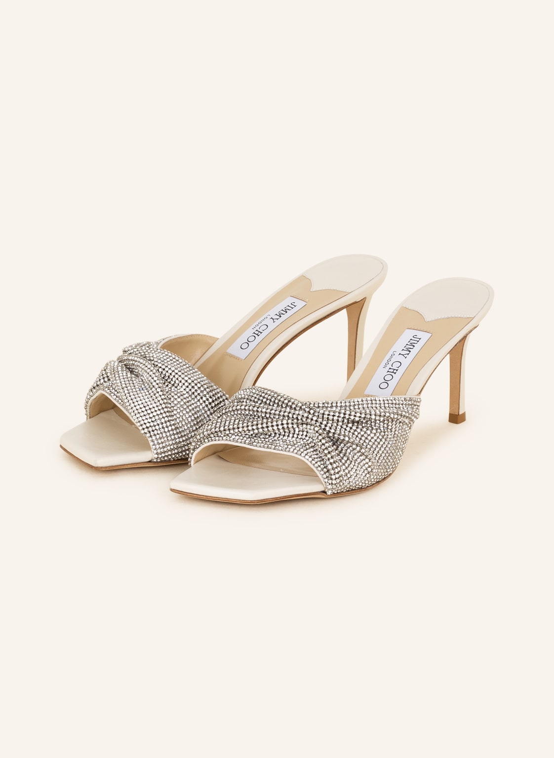 Image of Jimmy Choo Mules Naria Mit Schmucksteinen weiss