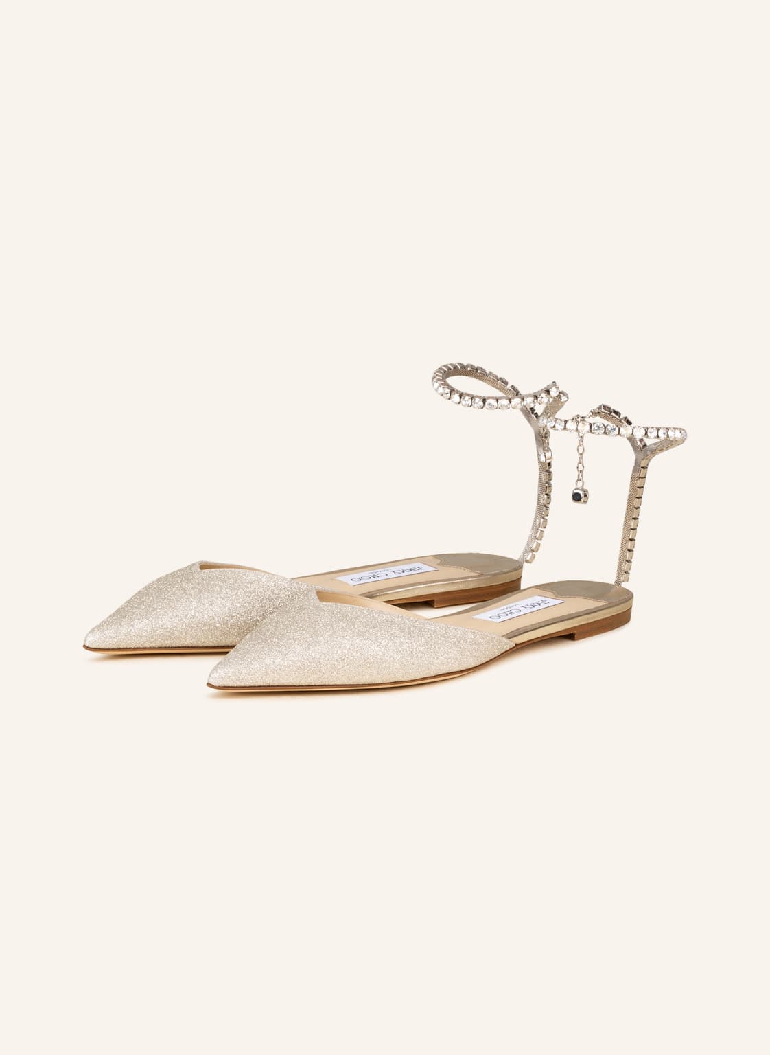 Image of Jimmy Choo Slingballerinas Saeda Mit Schmucksteinen weiss