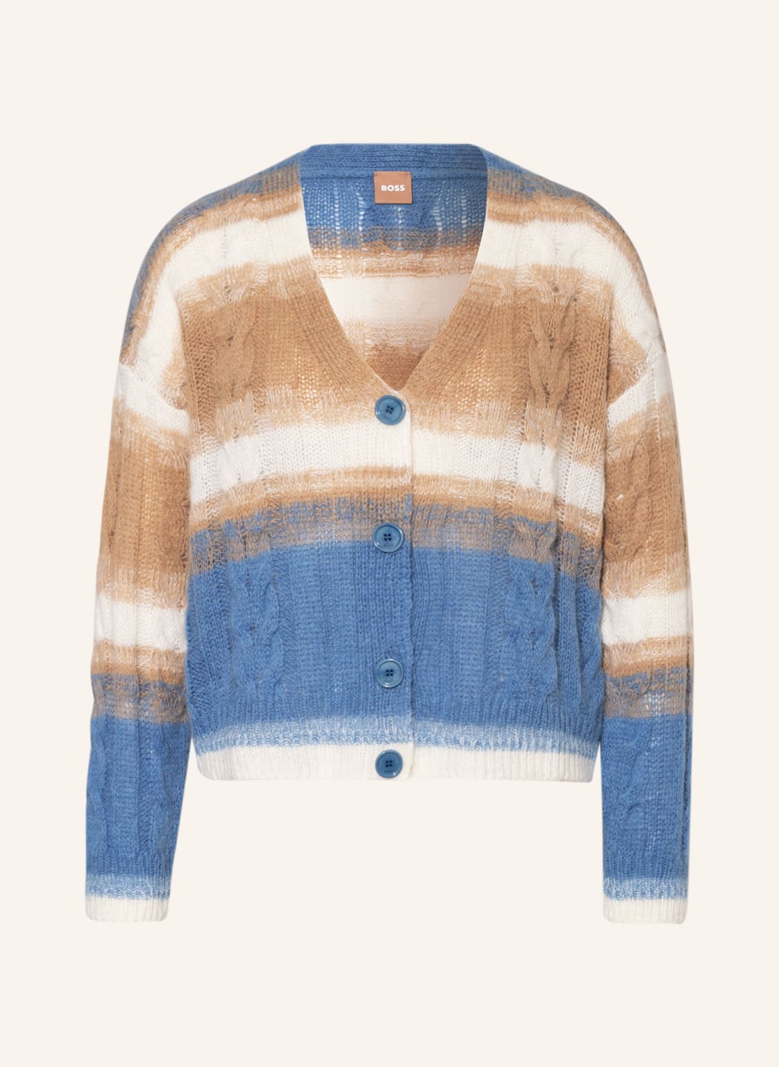 Image of Boss Strickjacke Farenza Mit Alpaka blau