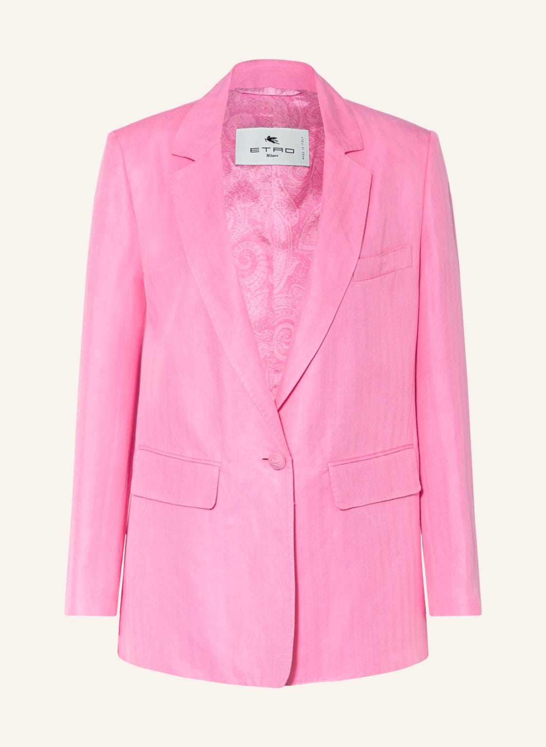 Image of Etro Leinenblazer Mit Seide rosa