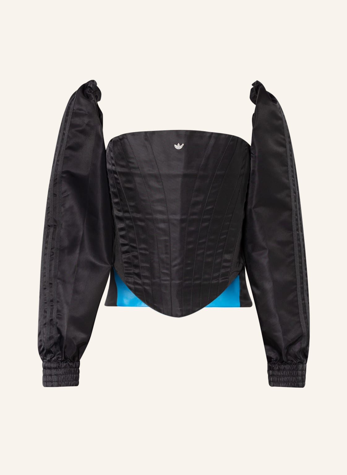 Image of Adidas Blue Version Cropped-Shirt Mit Abnehmbaren Ärmeln schwarz