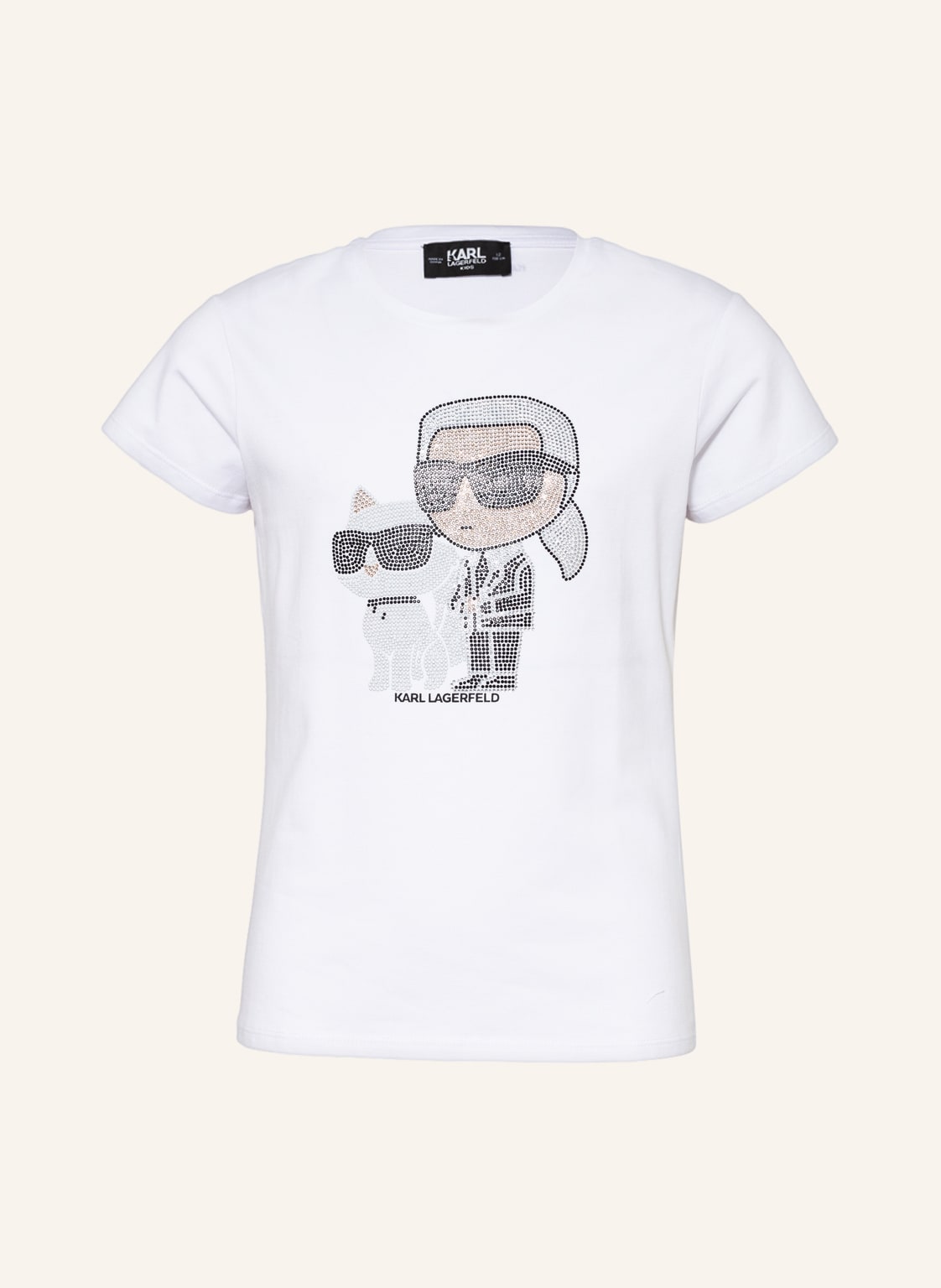Image of Karl Lagerfeld Kids T-Shirt Mit Schmucksteinen weiss