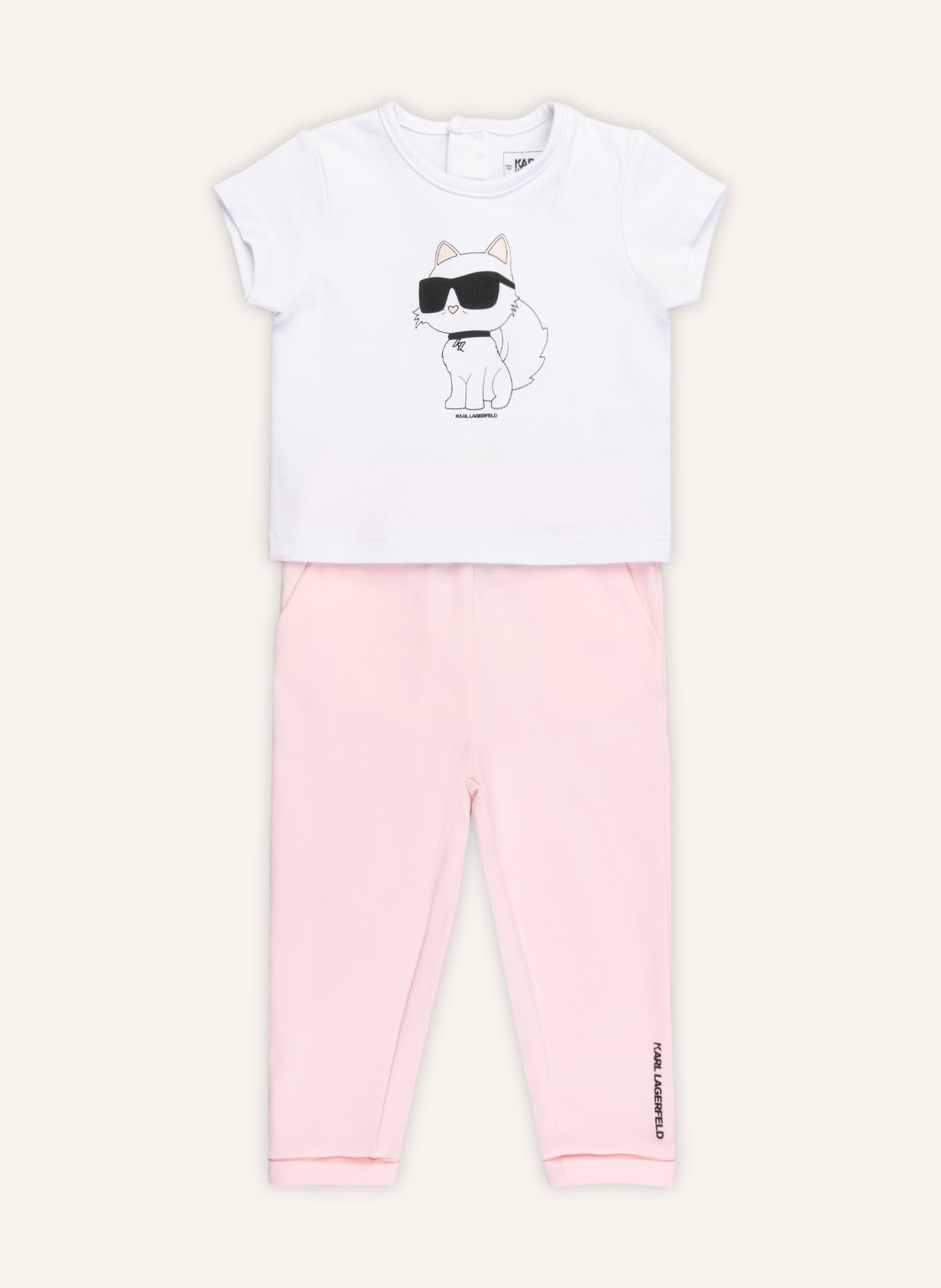 Image of Karl Lagerfeld Kids Set: T-Shirt Und Leggings weiss