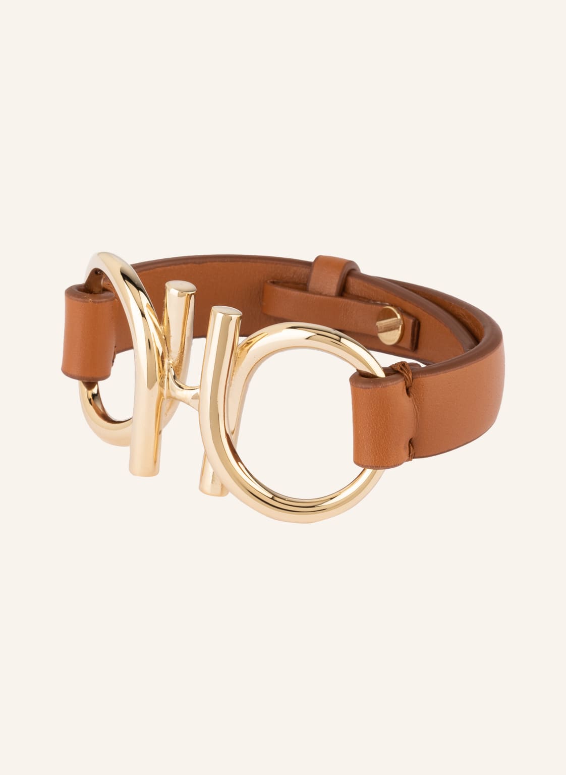 Image of Ferragamo Lederarmband Gancio Evo braun