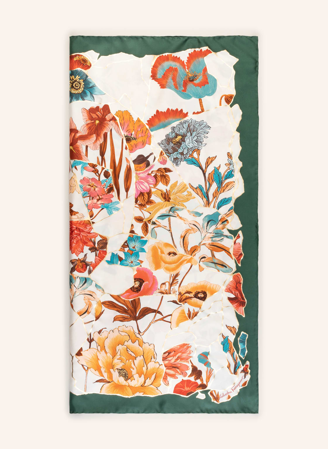 Image of Ferragamo Seidentuch Mit Glitzergarn weiss