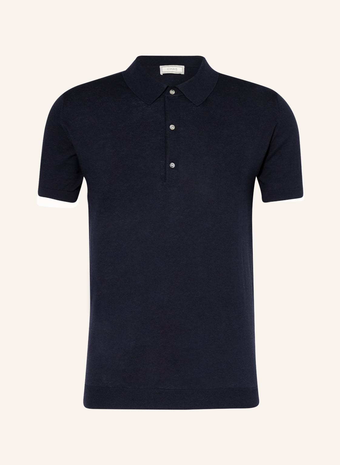 Image of Chas Strick-Poloshirt blau
