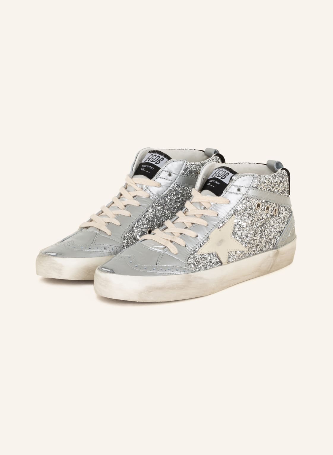Image of Golden Goose Hightop-Sneaker Mid Star silber