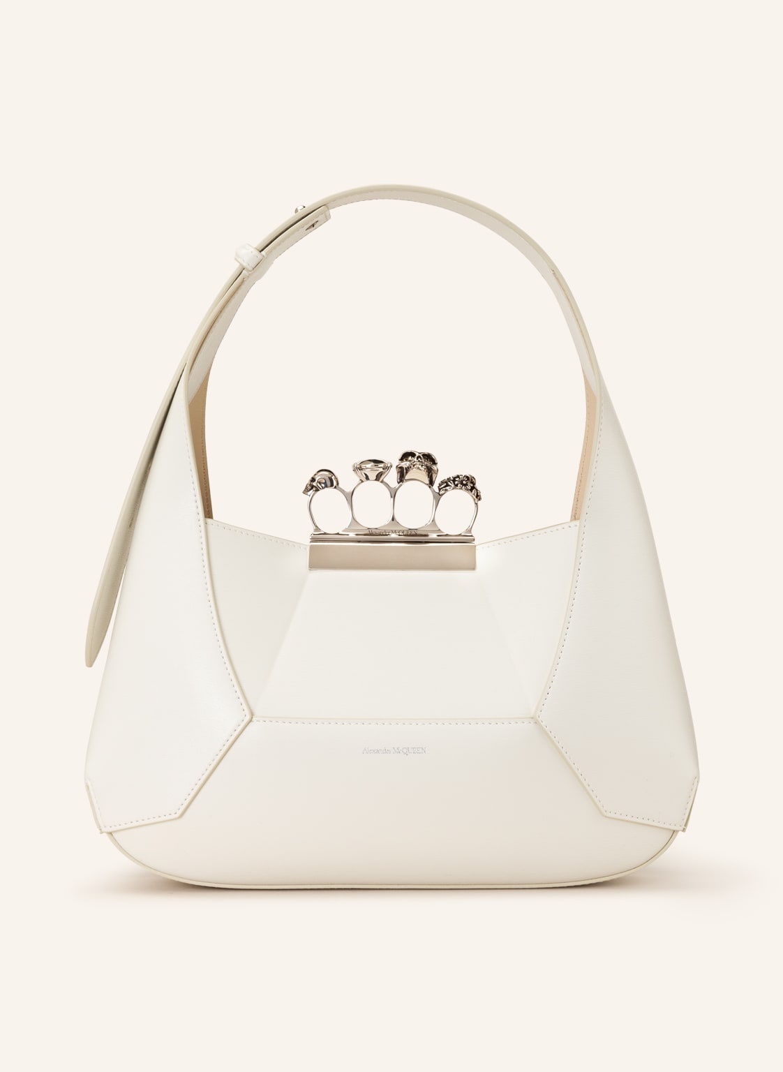 Image of Alexander Mcqueen Handtasche The Jewelled Hobo Mit Pouch weiss