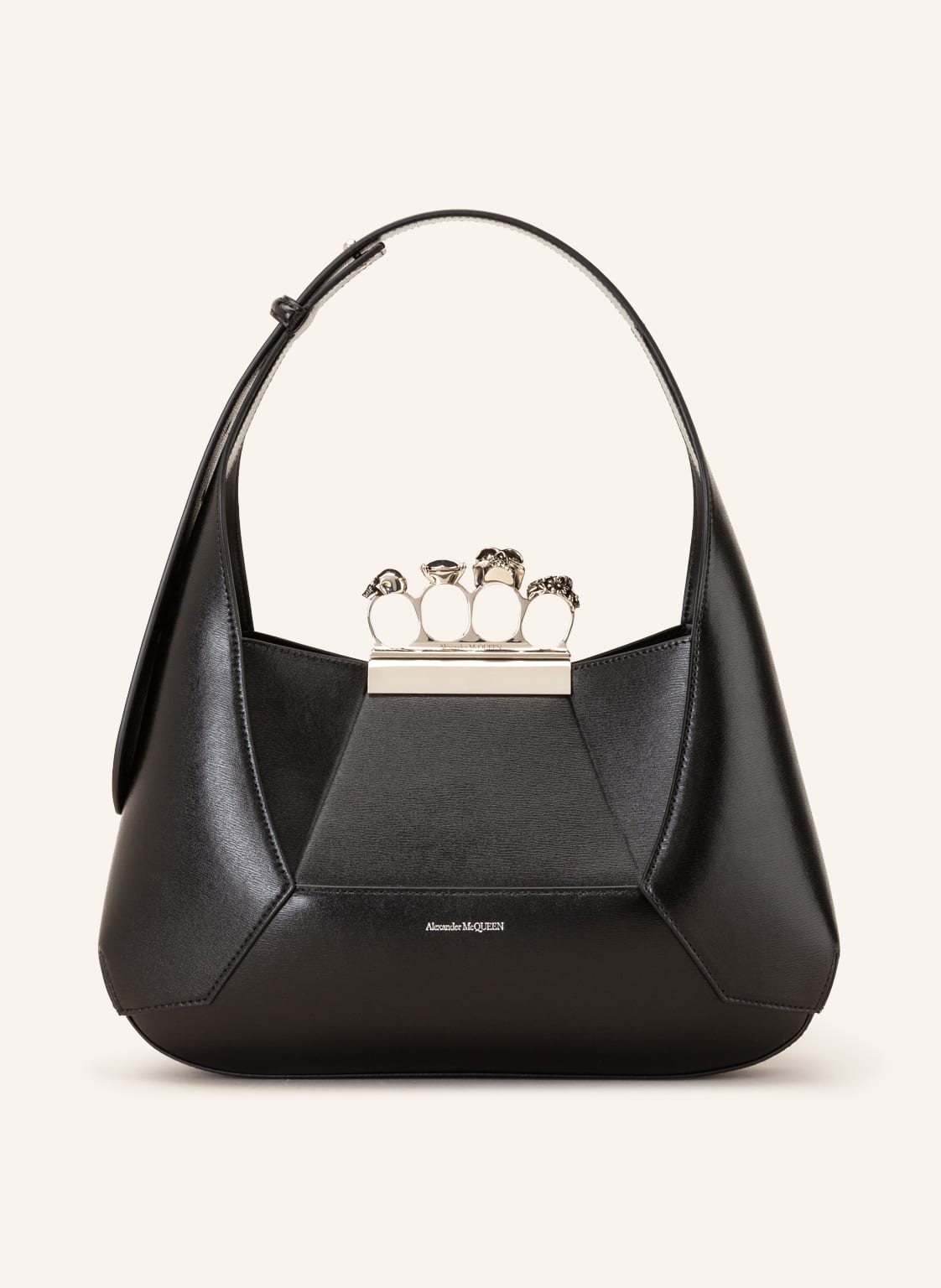 Image of Alexander Mcqueen Handtasche The Jewelled Hobo Mit Pouch schwarz