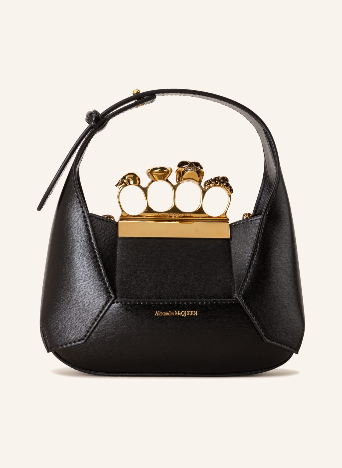 Image of Alexander Mcqueen Umhängetasche Jewelled Hobo Mini schwarz