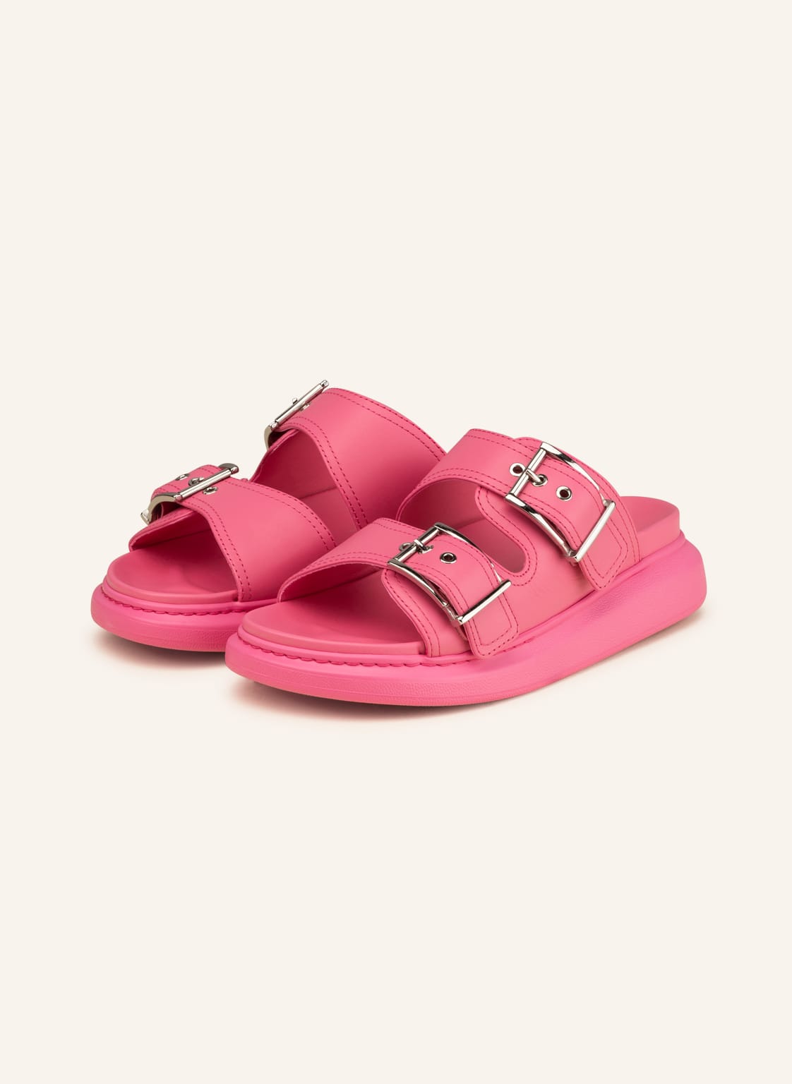 Image of Alexander Mcqueen Plateau-Pantoletten rosa