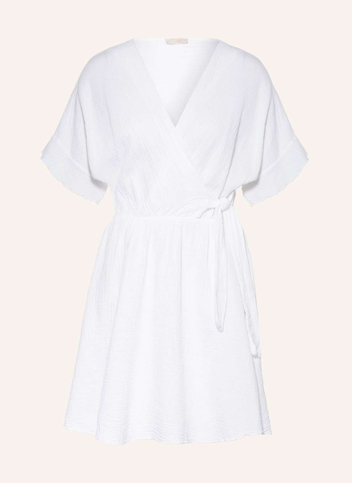 Image of Sam Friday Musselinkleid In Wickeloptik weiss