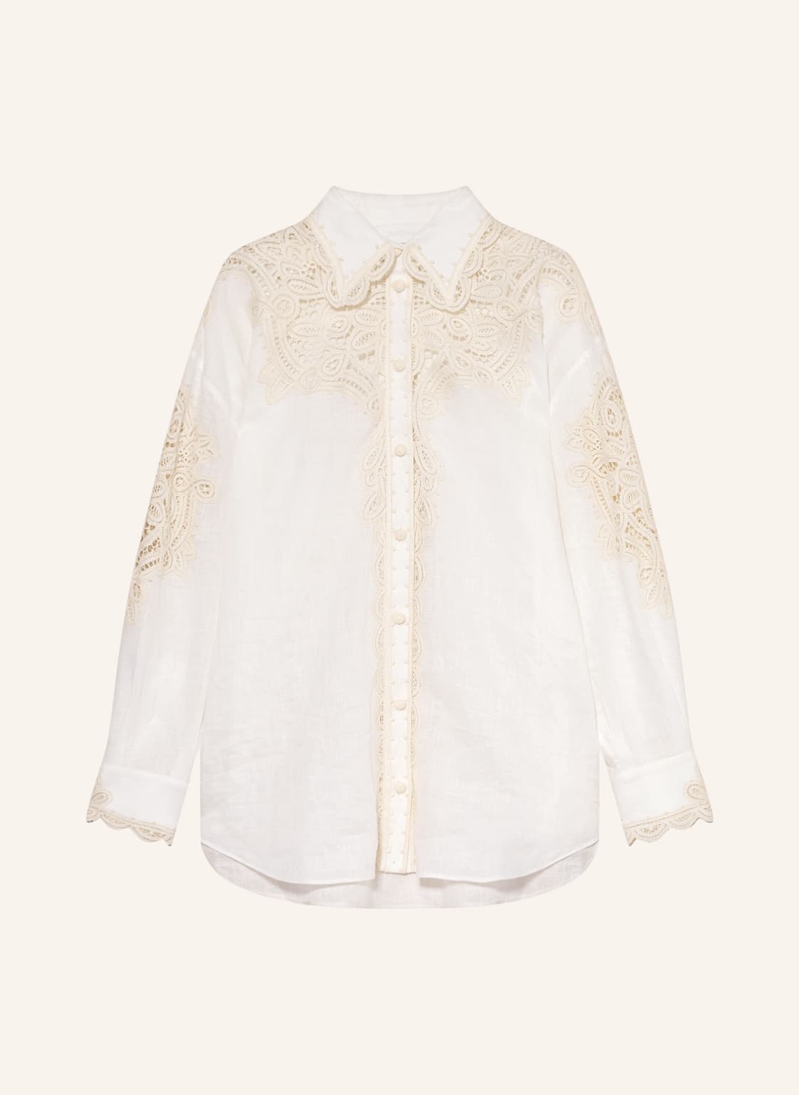 Image of Zimmermann Hemdbluse Laurel Aus Leinen weiss