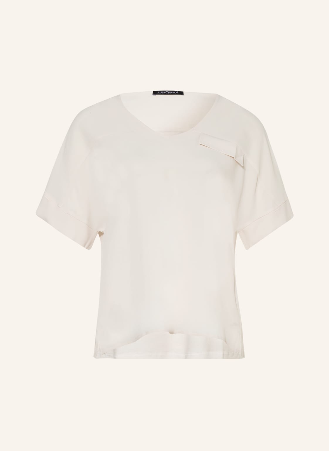 Image of Luisa Cerano Blusenshirt Im Materialmix Mit Seide weiss