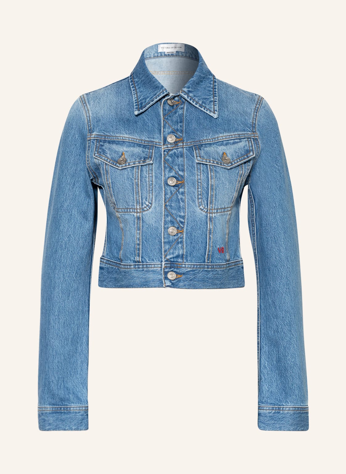 Image of Victoriabeckham Cropped-Jeansjacke blau