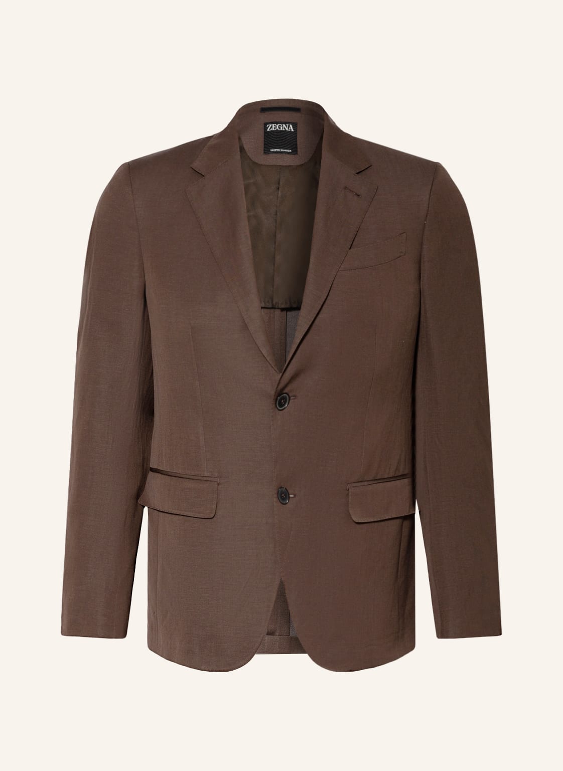 Image of Zegna Sakko Extra Slim Fit Mit Leinen braun