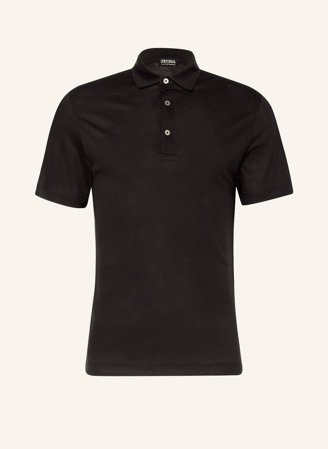 Image of Zegna Piqué-Poloshirt schwarz