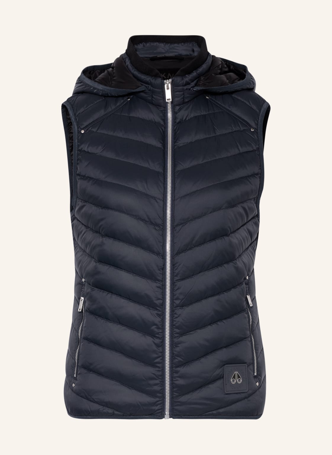 Image of Moose Knuckles Daunenweste Air Down Mit Abnehmbarer Kapuze blau