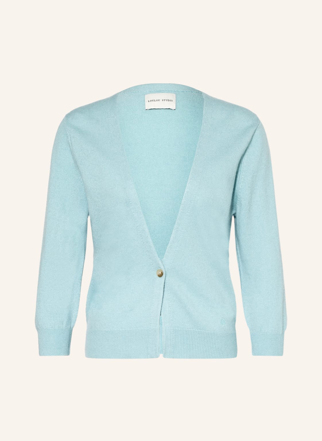 Image of Loulou Studio Strickjacke Cupo Aus Cashmere blau