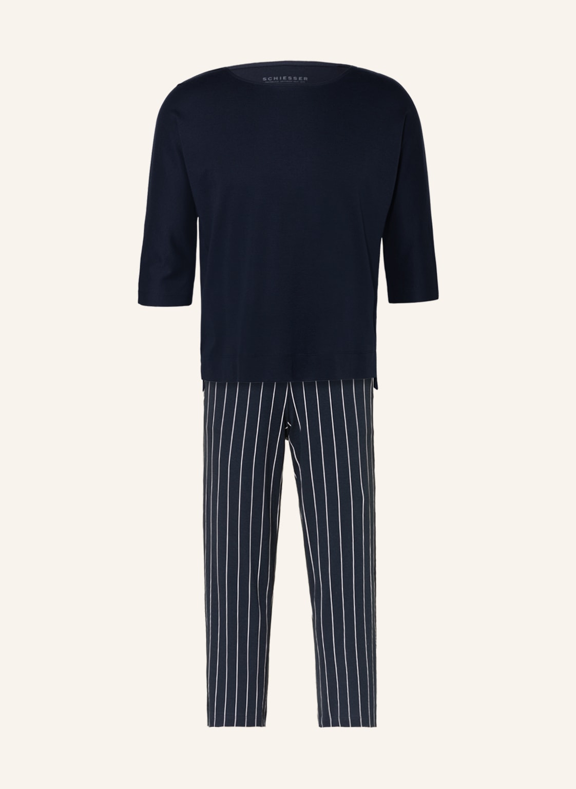 Image of Schiesser 3/4-Schlafanzug Modern Nightwear blau