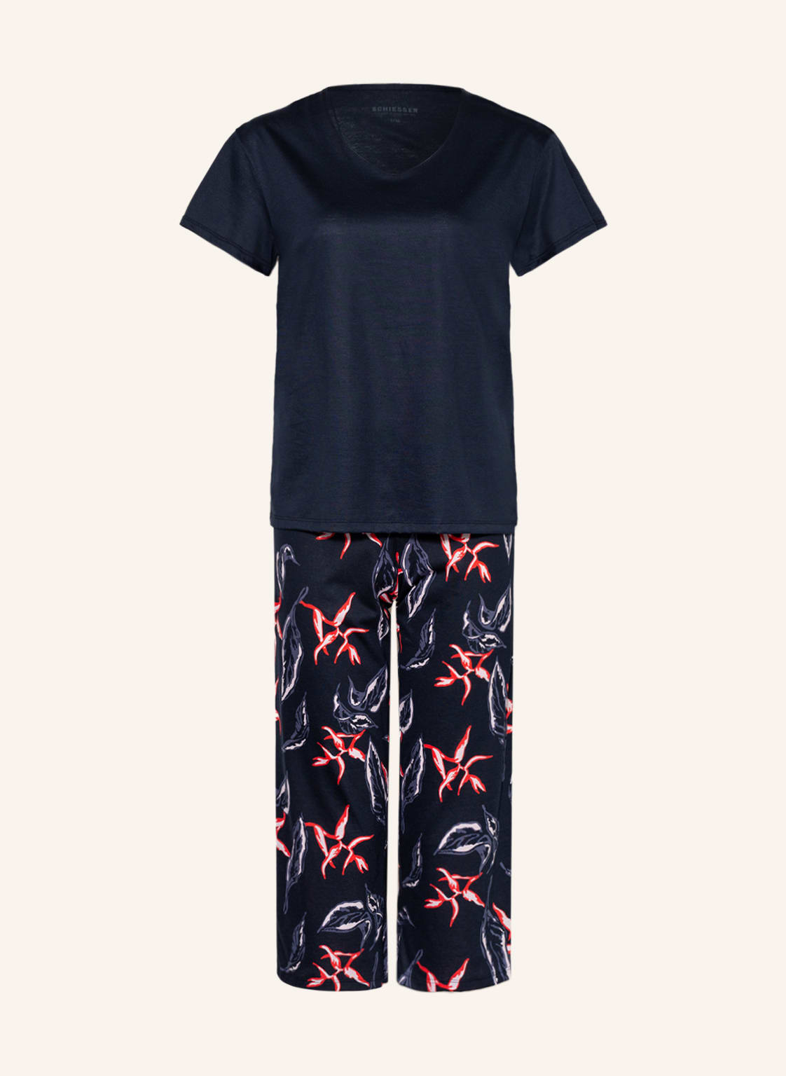 Image of Schiesser 3/4-Schlafanzug Contemporary Nightwear blau