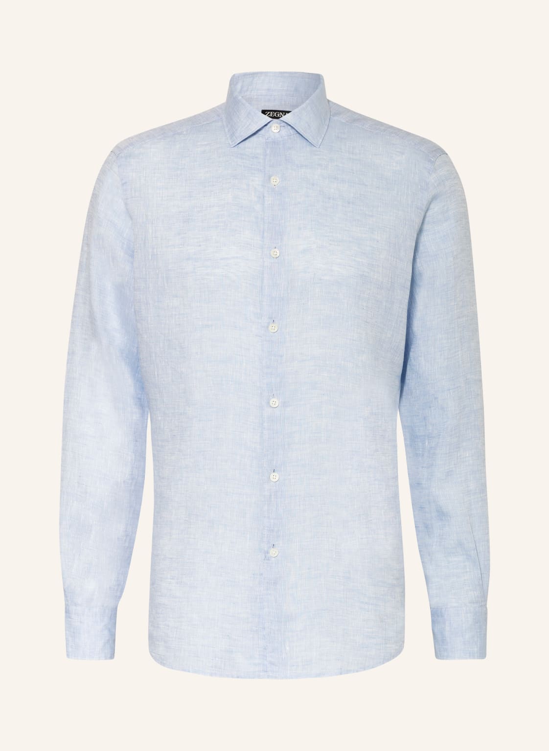 Image of Zegna Leinenhemd Slim Fit blau