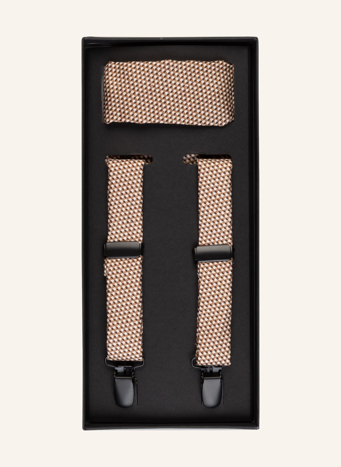 Image of Olymp Set: Hosenträger Und Einstecktuch beige