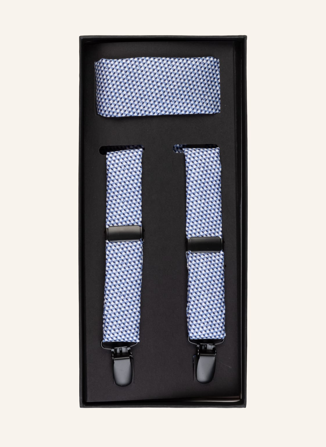 Image of Olymp Set: Hosenträger Und Einstecktuch blau